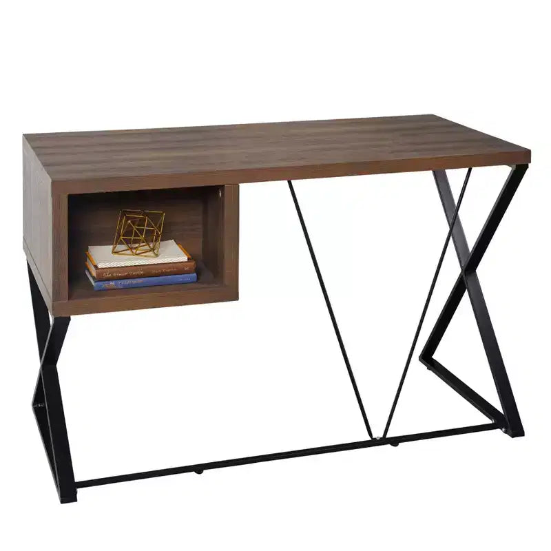 Amara 2 Drawer Desk Brown